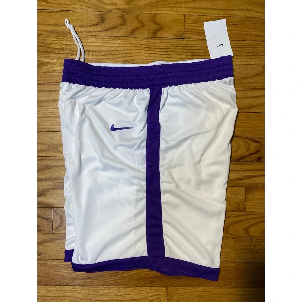 Nike Dri-Fit Crossover basketball Shorts Purple & White Men’s sz L-tall NEW - Picture 1 of 8